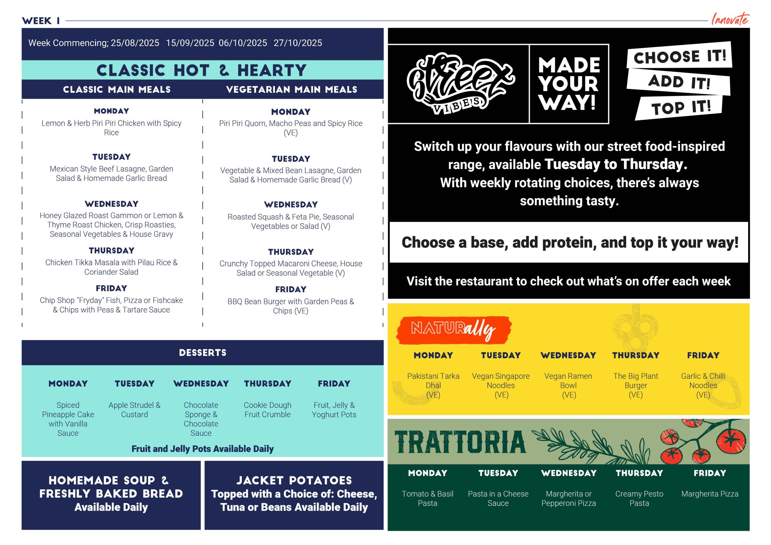 Week 1 Menu